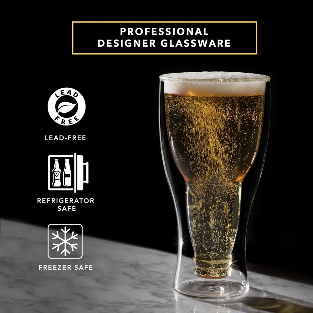 Set of 2 Upsidedown Beer Glasses